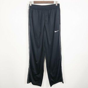 nike black sweatpants with white stripe
